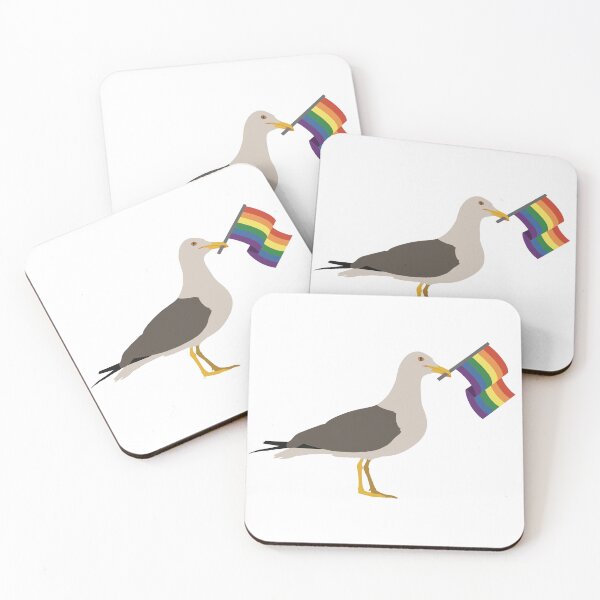 Item preview, Seagull Holding Classic Pride Flag designed and sold by JustGottaDraw.