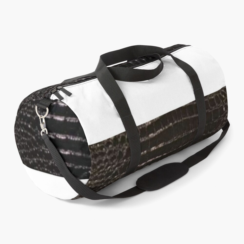 Real crocodile alligator leather skin Black duffle bag,Travel Luggage,  Sport bag
