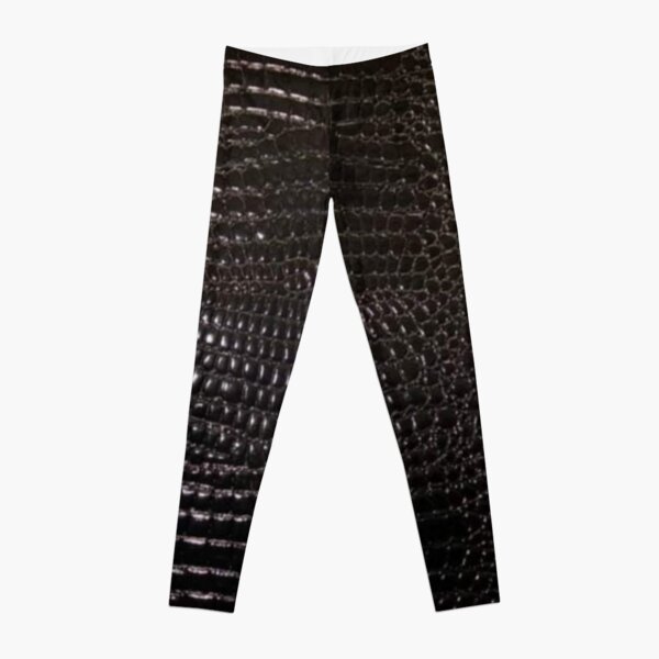 Black Crocodile Print Leggings –