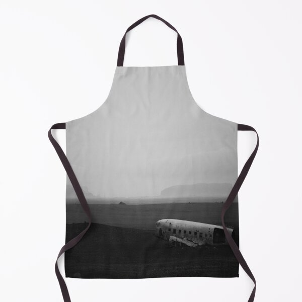Item preview, Black and white shot of plane wreck with clear sky and mist designed and sold by NewPrint.