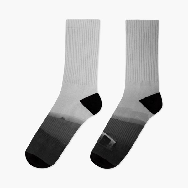 Item preview, Black and white shot of plane wreck with clear sky and mist designed and sold by NewPrint.