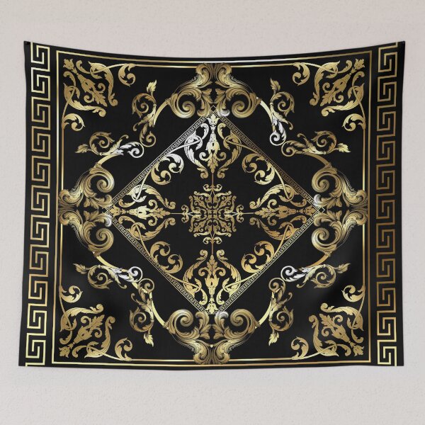 Item preview, Ornate Baroque Filigree Gold Black Waves Greek Meander designed and sold by Yiorgos Designs.
