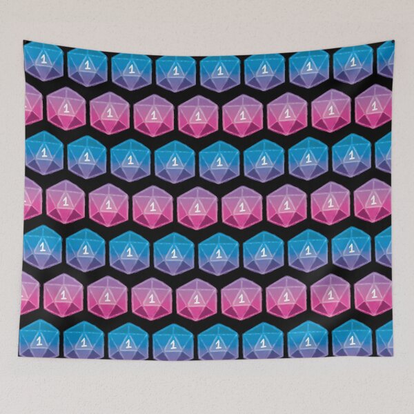 Item preview, Natural 1 | Hand Painted Nat 1 Pattern | Pink and Blue Gradient designed and sold by SqrlStudios.
