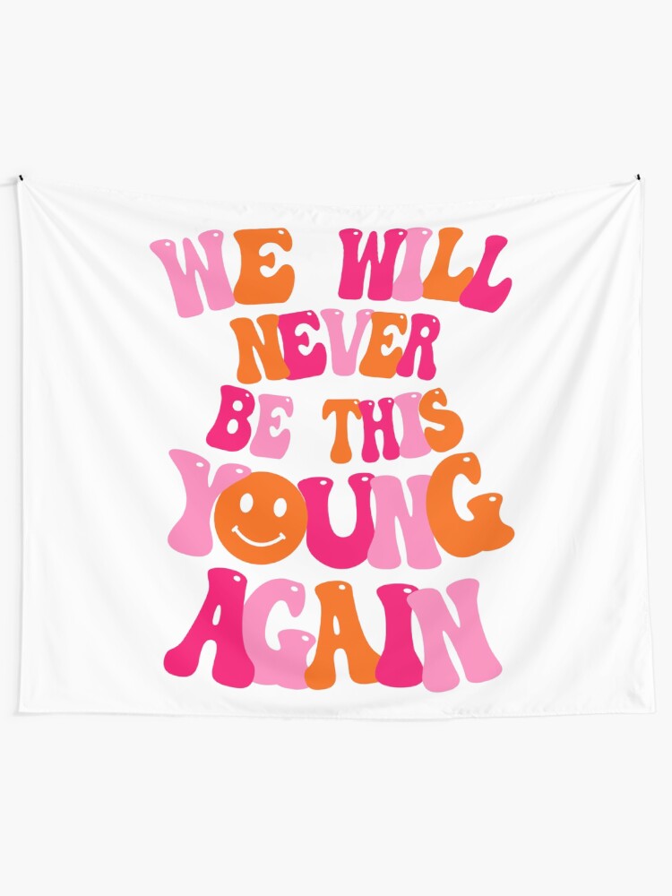Alternate view of BE THIS YOUNG - pink and orange Tapestry