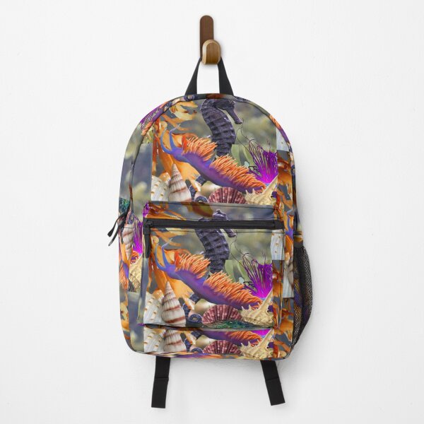 Item preview, Bright Colorful Digital Photo Collage Seahorse With Shells Design designed and sold by EarthArtDesigns.