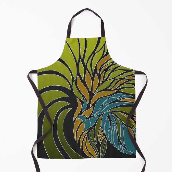 Artikelvorschau, Abstract waves, lines, leaves, modern, elegant design in olive green entworfen und verkauft von Svitac.