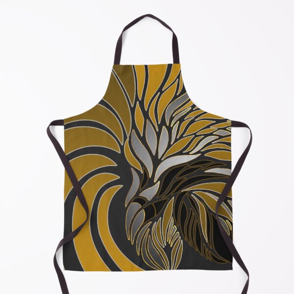 Artikelvorschau, Abstract waves, lines, leaves, modern, elegant design in ochre entworfen und verkauft von Svitac.