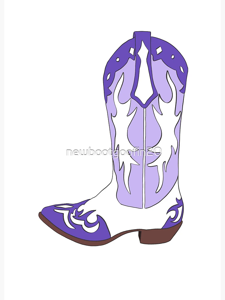 Purple Cowboy Boot Art Board Print for Sale by newbootgoofin20 Redbubble