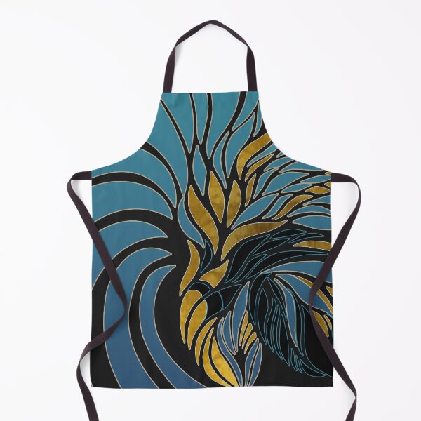 Artikelvorschau, Abstract waves, lines, leaves, modern, elegant design in teal entworfen und verkauft von Svitac.