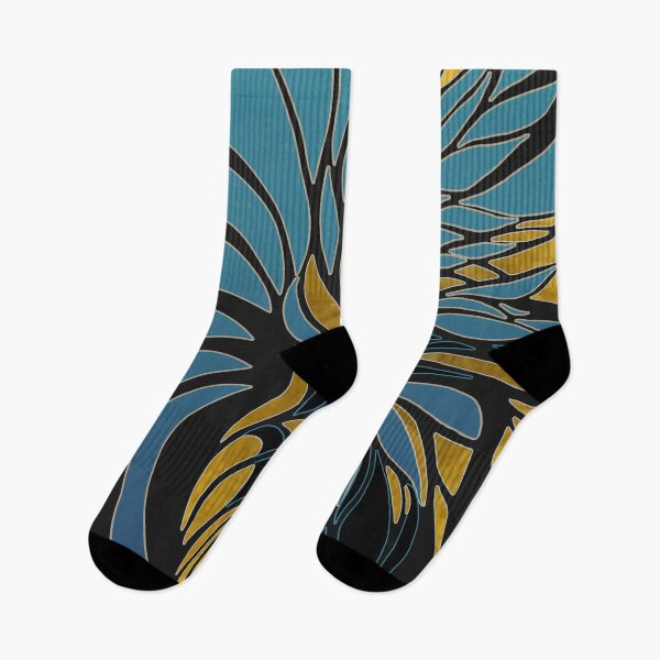 Artikelvorschau, Abstract waves, lines, leaves, modern, elegant design in teal entworfen und verkauft von Svitac.