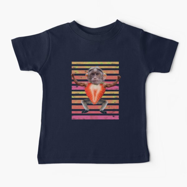 Muscular Strawberry Monkey Baby T-Shirt