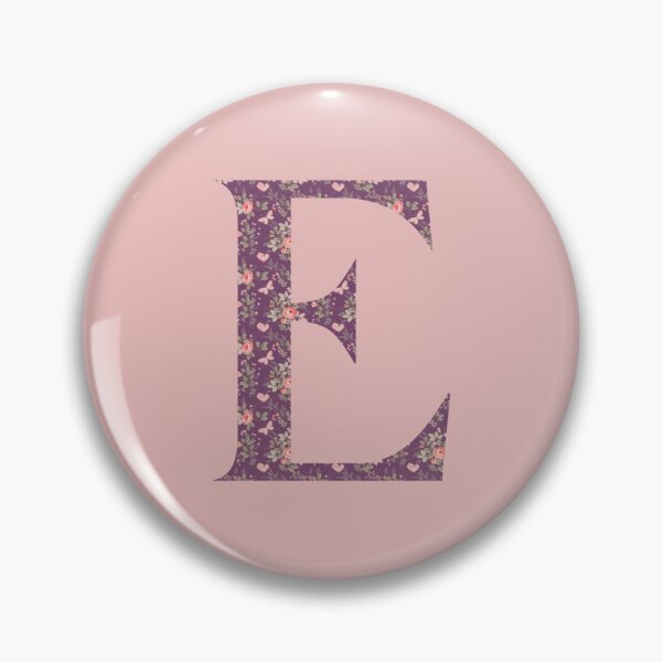Artikelvorschau, Anfangsbuchstabe E. Monogramm E. Lila Blumen. E-Name. entworfen und verkauft von ABInspired.