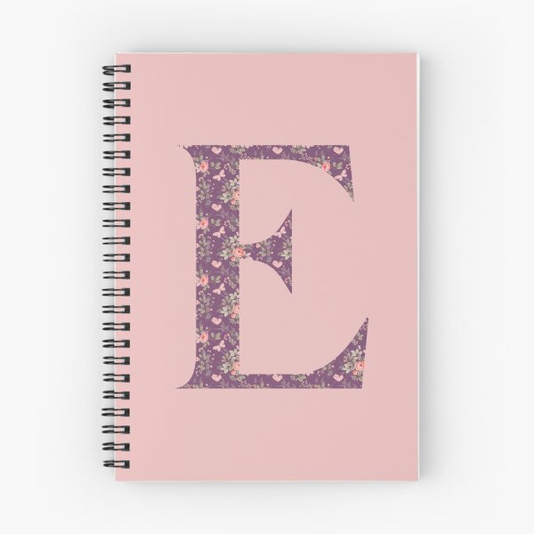 Artikelvorschau, Anfangsbuchstabe E. Monogramm E. Lila Blumen. E-Name. entworfen und verkauft von ABInspired.