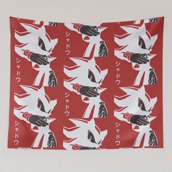 Item preview, Evil meme Shadow Hedgehog anime manga kanji style Background red designed and sold by discreetgeeks.