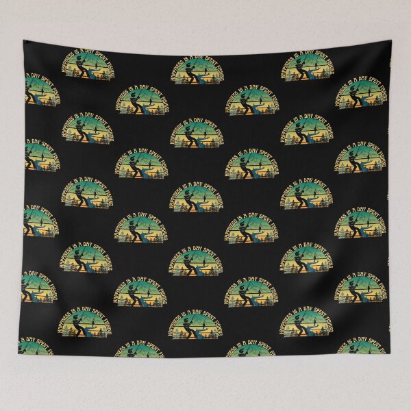 Item preview, Happiness Is A Day Spent Fishing, a day spent, fishing for the day designed and sold by Rally-Girl.