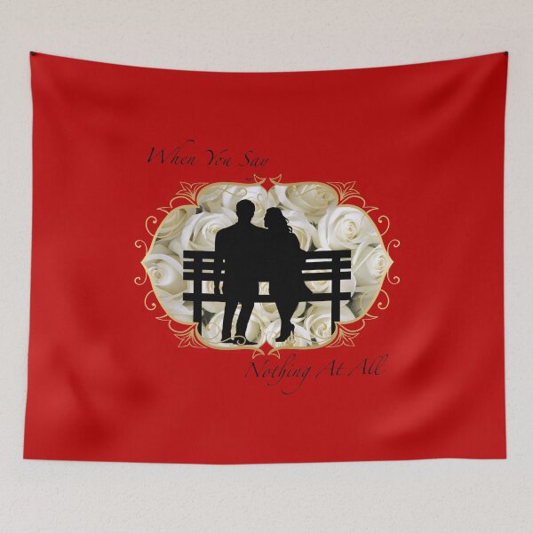 Item preview, When You Say Nothing At All (White Roses on Red) designed and sold by PawsitiveMum.
