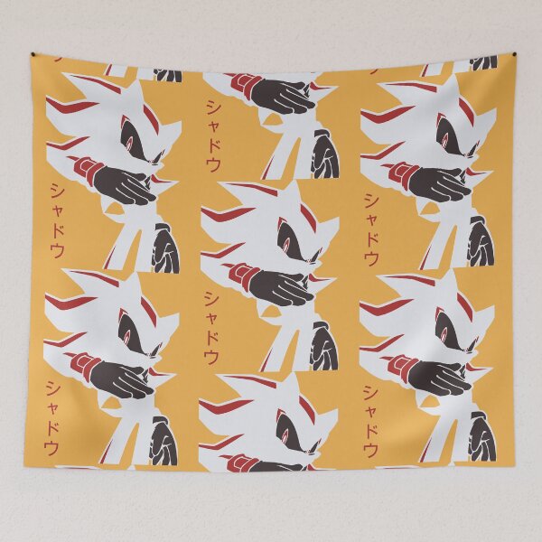 Item preview, Evil meme Shadow Hedgehog anime manga kanji style Background yellow designed and sold by discreetgeeks.