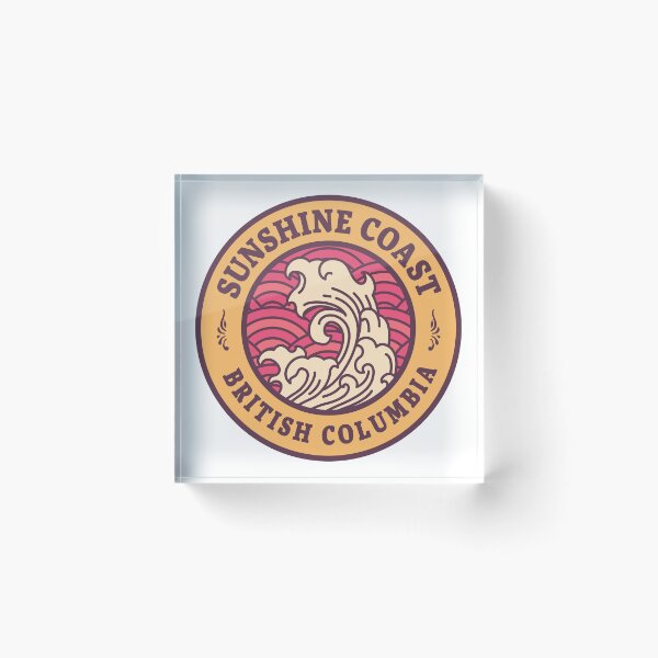 Artikelvorschau, Sunshine Coast BC Waves Retro Badge entworfen und verkauft von modeoftravel.