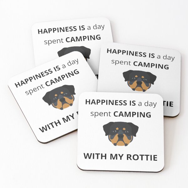 Item preview, Happiness is a day spent camping with my Rotti designed and sold by Duncan Udawatta  | The Mugzz Shop.
