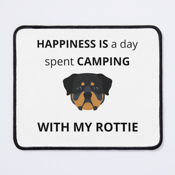 Item preview, Happiness is a day spent camping with my Rotti designed and sold by Duncan Udawatta | The Mugzz Shop.