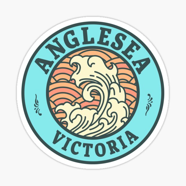 Item preview, Anglesea Waves Retro Badge designed and sold by modeoftravel.