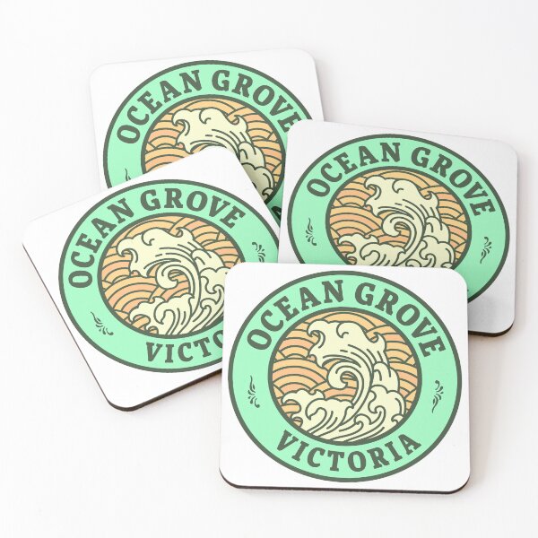 Item preview, Ocean Grove Waves Retro Badge designed and sold by modeoftravel.