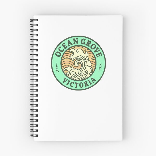 Item preview, Ocean Grove Waves Retro Badge designed and sold by modeoftravel.