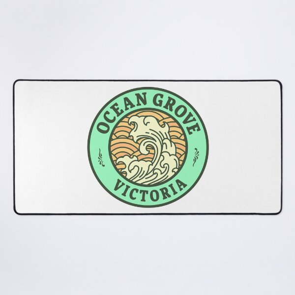 Item preview, Ocean Grove Waves Retro Badge designed and sold by modeoftravel.