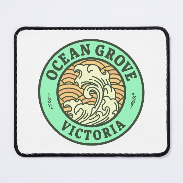 Item preview, Ocean Grove Waves Retro Badge designed and sold by modeoftravel.