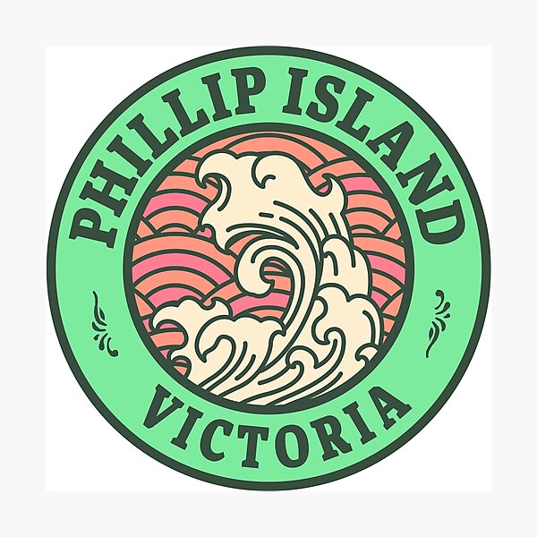 Item preview, Phillip Island Waves Retro Badge designed and sold by modeoftravel.