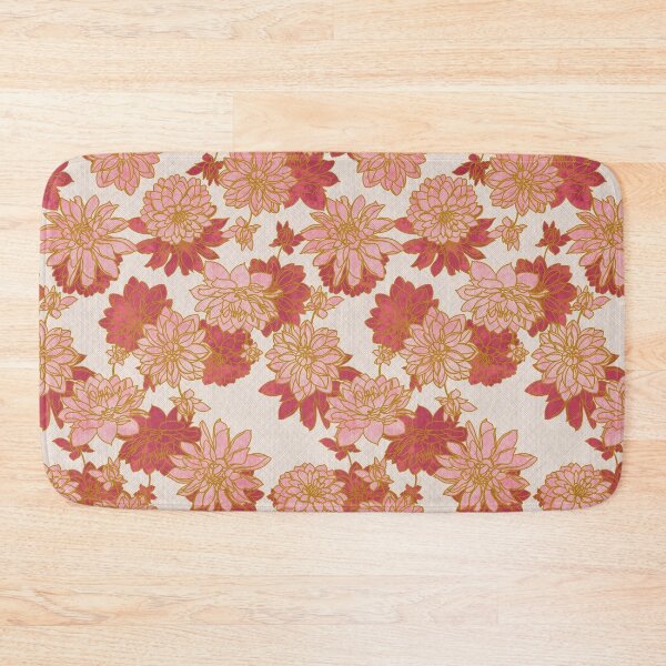 Item preview, Pink Dahlias on Linen designed and sold by CaelaBeeDesigns.