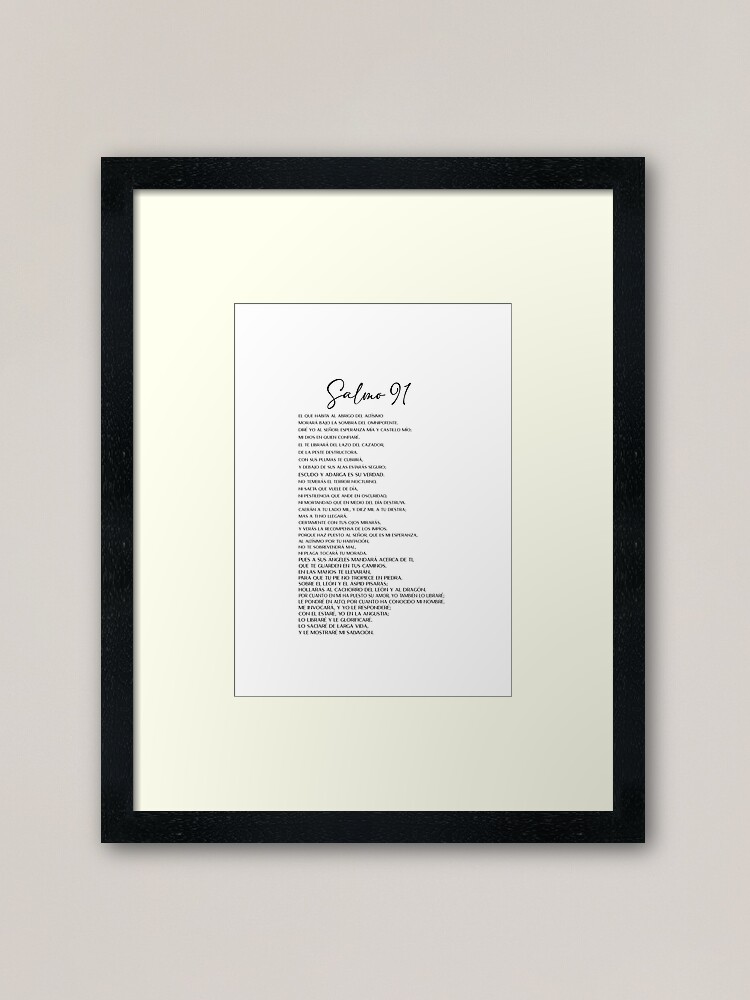 Salmo 91, Spanish Bible Verse Framed Art Print for Sale by