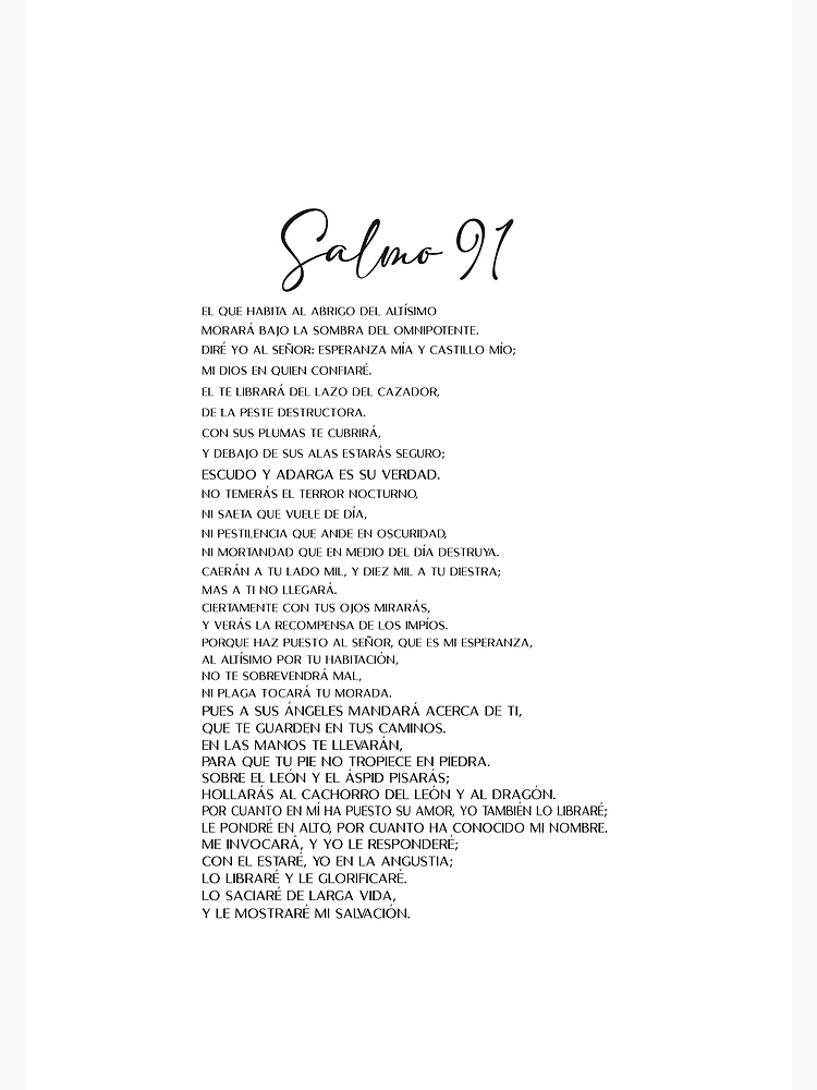 Salmos 91  Spanish inspirational quotes, Healing words, Bible posters