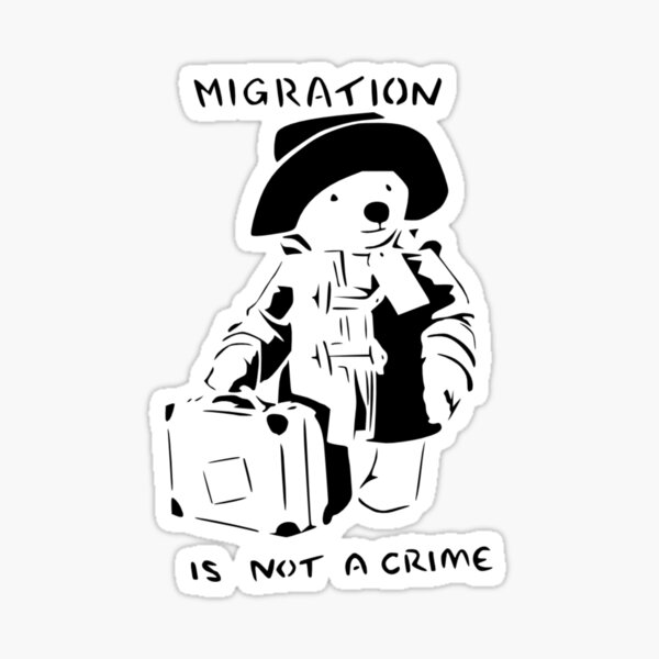 Item preview, Migration Is Not A Crime Banksy  designed and sold by ResistanceCo.