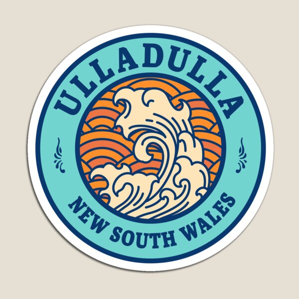Item preview, Ulladulla Waves Retro Badge designed and sold by modeoftravel.