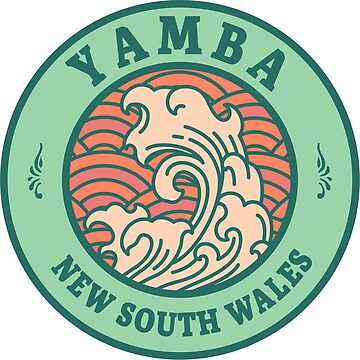 Artwork thumbnail, Yamba Waves Retro Badge by modeoftravel