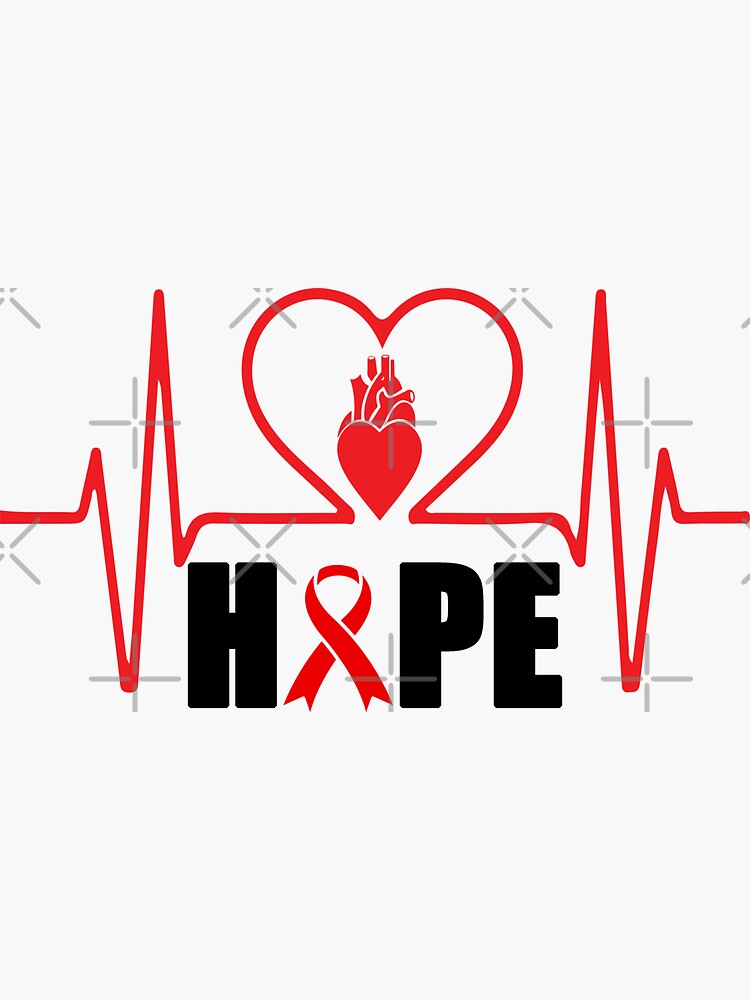 Hope Heart Disease Awareness In February Heart Health Month Sticker