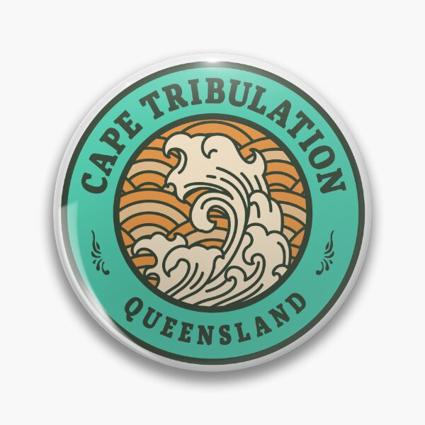 Item preview, Cape Tribulation Waves Retro Badge designed and sold by modeoftravel.