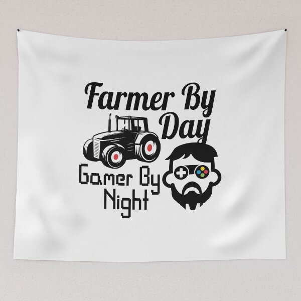 Item preview, Farmer By Day Gamer By Night Funny Farmer Gamer Quote Cute Cool Farming Gaming Gift Tractor + Gamer face Controller designed and sold by pedrored369.