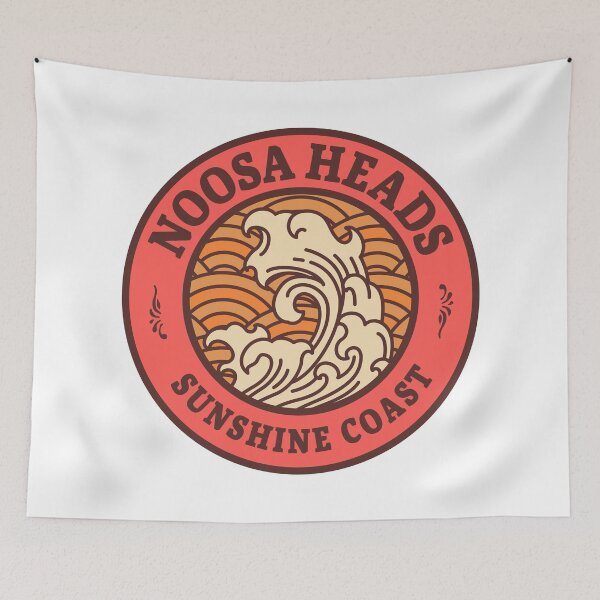 Item preview, Noosa Heads Waves Retro Badge designed and sold by modeoftravel.