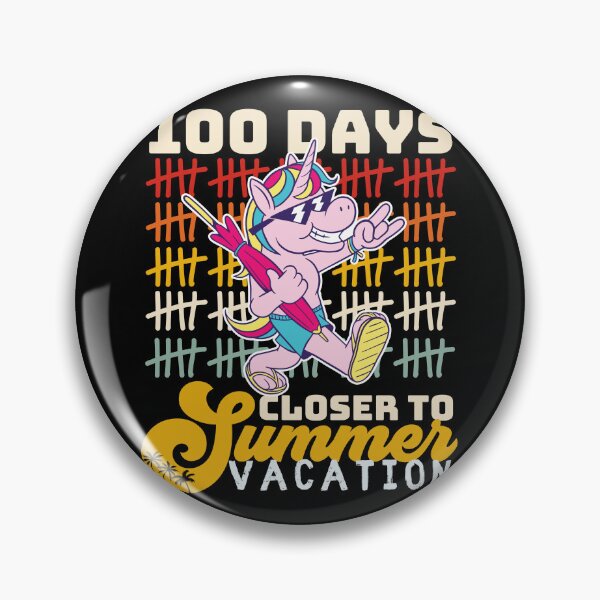 Item preview, 100 Days Closer To Summer Unicorn 100th Day Of School Funny Beach designed and sold by retrodesigner14.