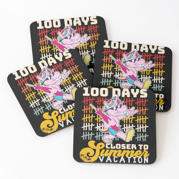 Item preview, 100 Days Closer To Summer Unicorn 100th Day Of School Funny Beach designed and sold by retrodesigner14.