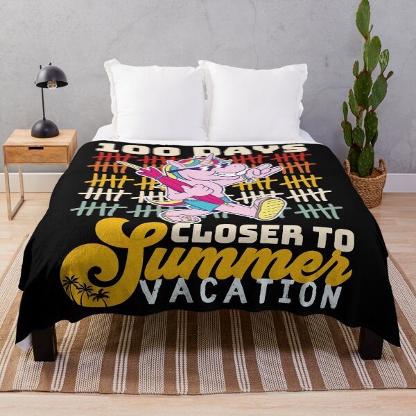 Item preview, 100 Days Closer To Summer Unicorn 100th Day Of School Funny Beach designed and sold by retrodesigner14.