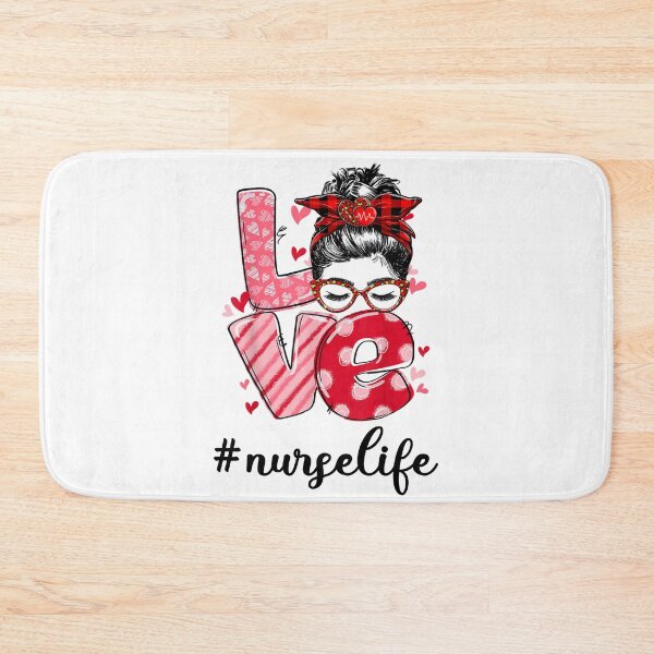 Item preview, Nurse Valentines Day With Love N Messy Bun Hair RN NICU  designed and sold by manzee.