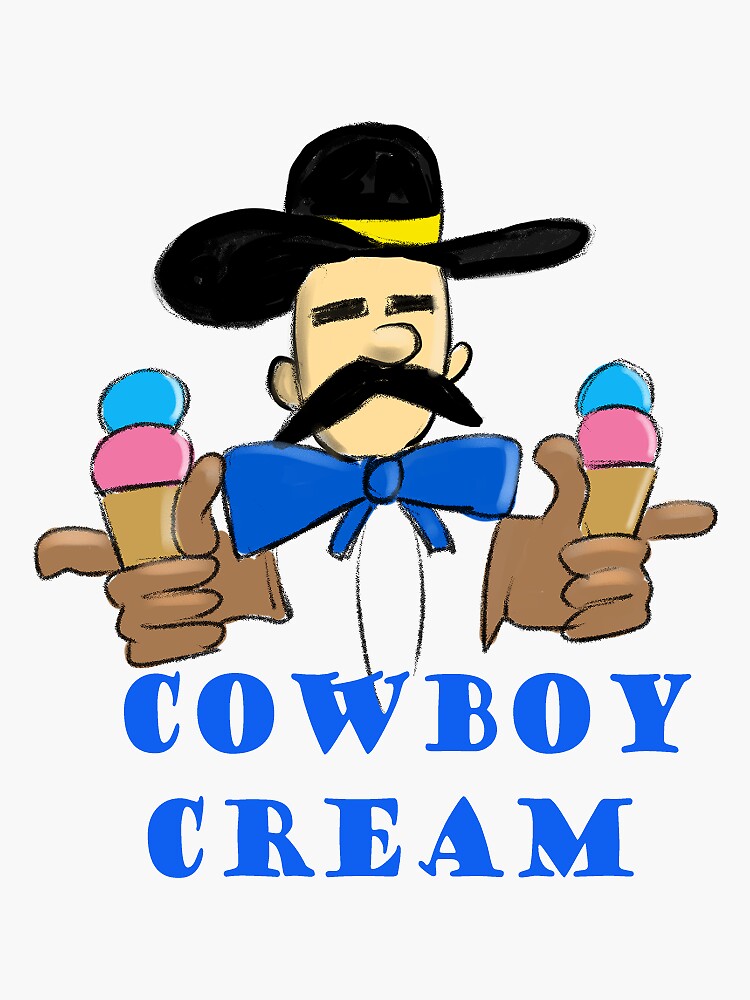 "Cowboy Ice Cream" Sticker by Thegreatnerd Redbubble