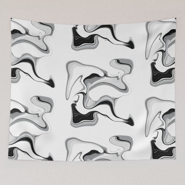 Item preview, Abstract liquid paint in black and white designed and sold by ColoursOfFrance.