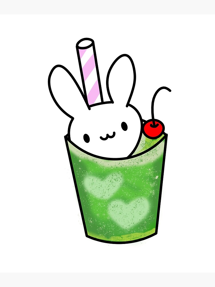 "Bunny Melon Soda Float Kawaii Drink" Poster for Sale by mariekawaii