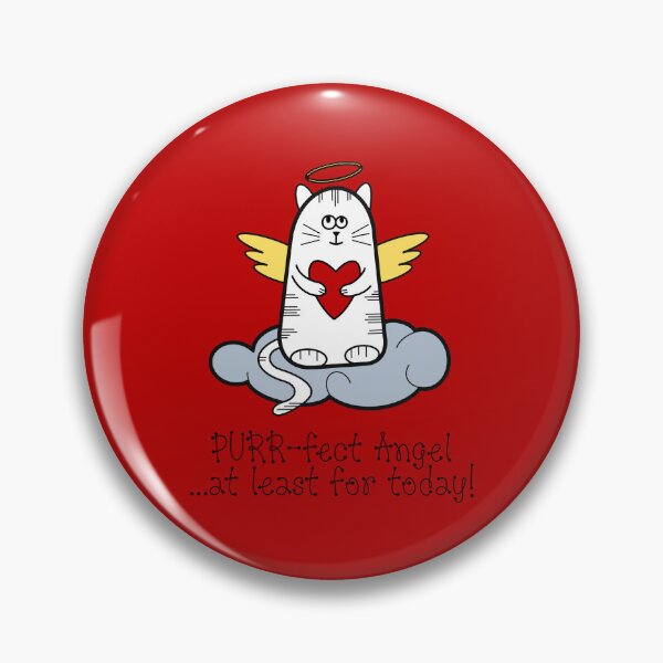 Item preview, PURR-fect Angel...at least for Today! (on Red) designed and sold by PawsitiveMum.