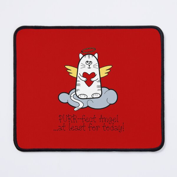 Item preview, PURR-fect Angel...at least for Today! (on Red) designed and sold by PawsitiveMum.
