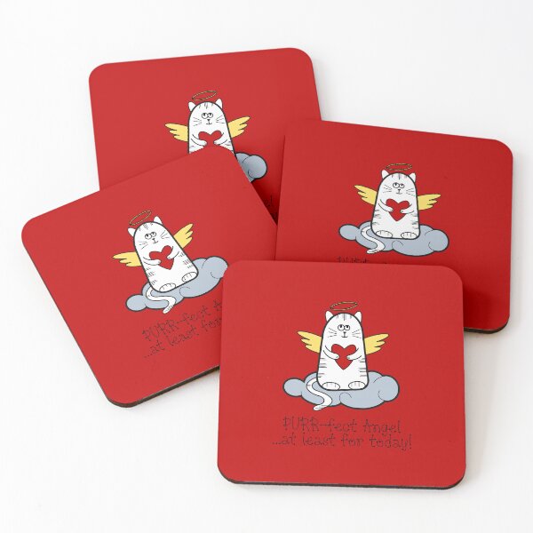 Item preview, PURR-fect Angel...at least for Today! (on Red) designed and sold by PawsitiveMum.